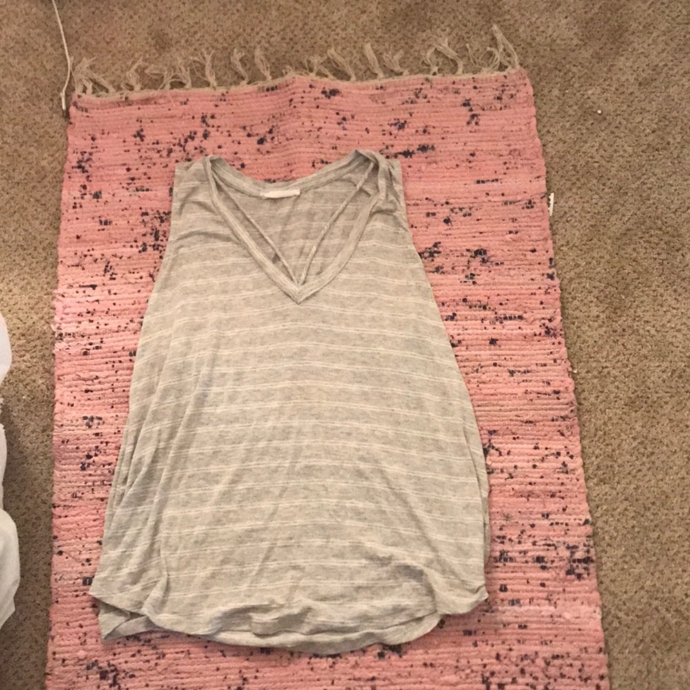 grey and white stripe tank top